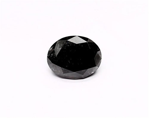 1.55 Carat Natural Black Oval Diamond GIA
