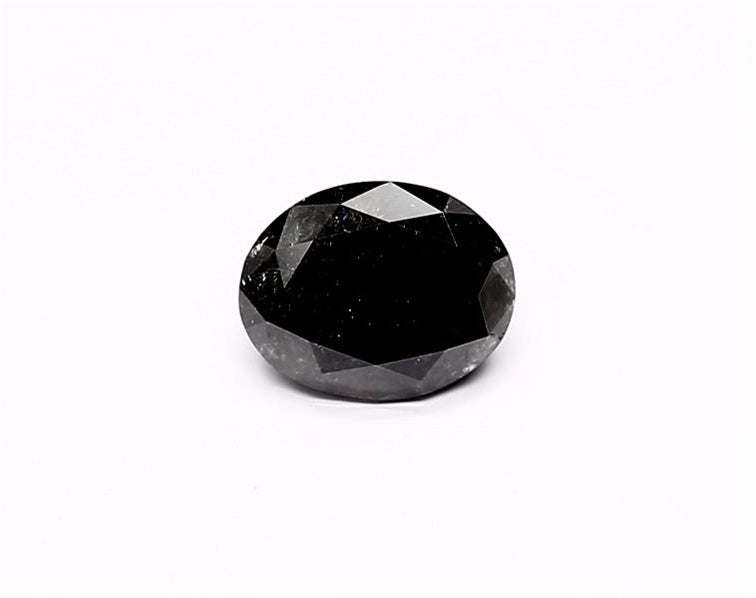 1.55 Carat Natural Black Oval Diamond GIA
