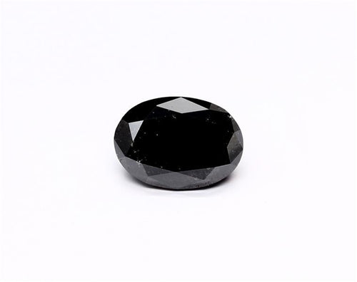 1.41 Carat Natural Black Oval Diamond GIA