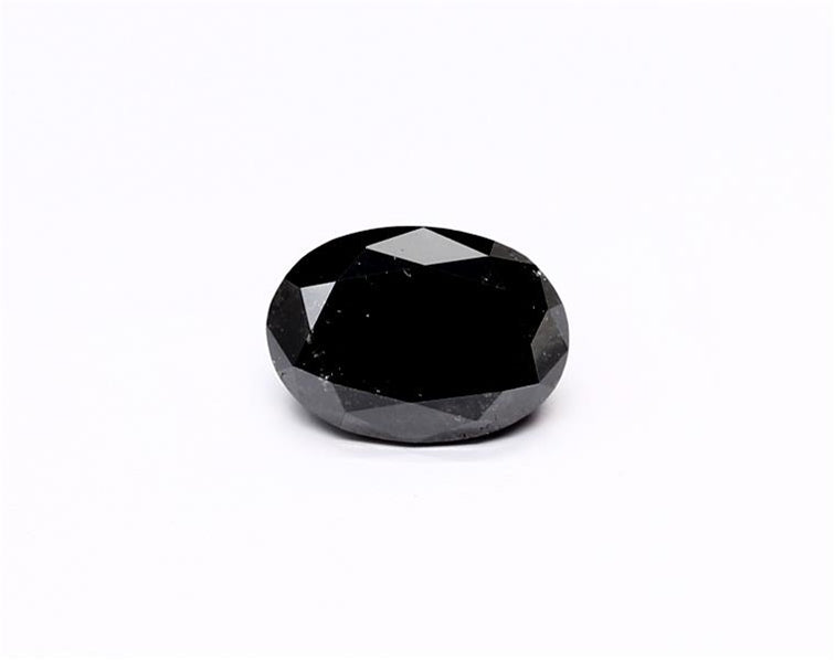 1.41 Carat Natural Black Oval Diamond GIA