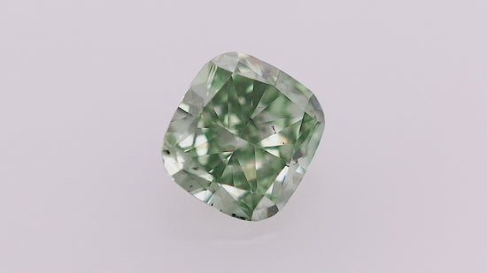 0.52 Carat Fancy Vivid Green Cushion Diamond SI2 GIA