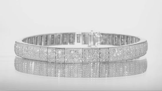 11.15Ct Princess Colorless Diamond Tennis Bracelet