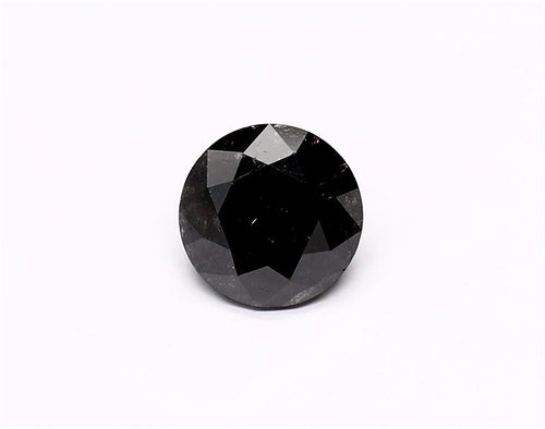 1.42 Carat Natural Black Round Diamond GIA