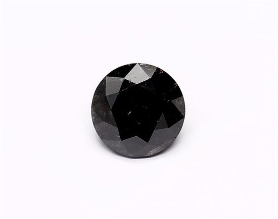 1.42 Carat Natural Black Round Diamond GIA