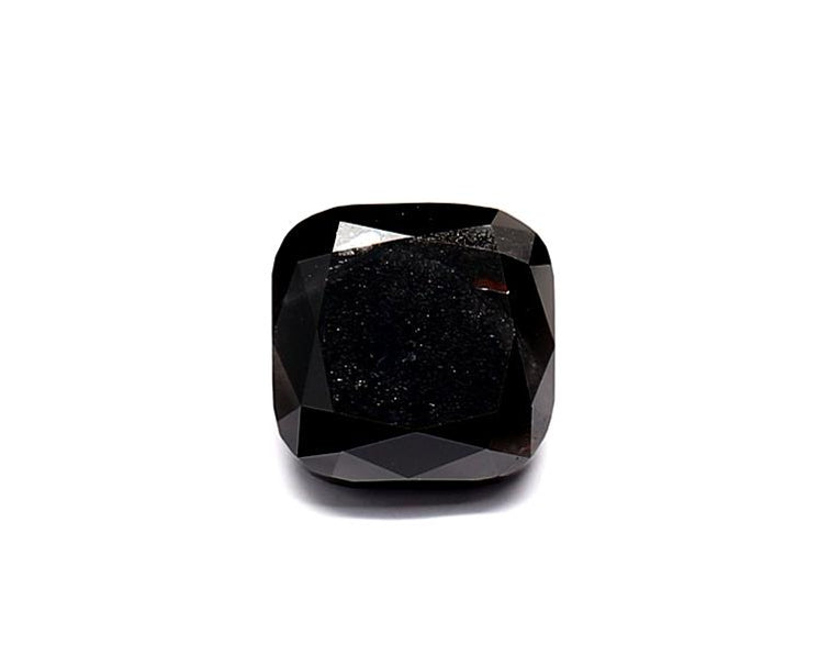 1.35 Carat Natural Black Cushion Diamond GIA
