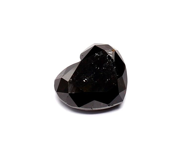 1.34 Carat Natural Black Heart Diamond GIA