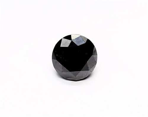 1.32 Carat Natural Black Round Diamond GIA