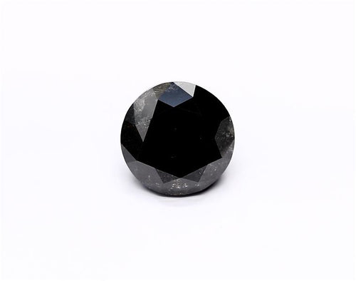 4.72 Carat Natural Black Round Diamond GIA