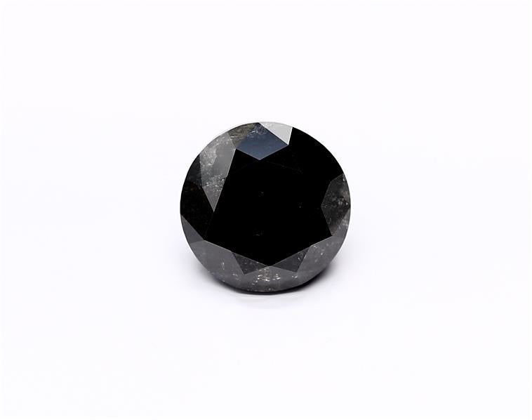 4.72 Carat Natural Black Round Diamond GIA
