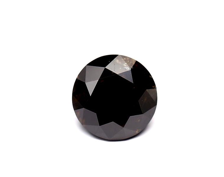 1.74 Carat Natural Black Round Diamond GIA