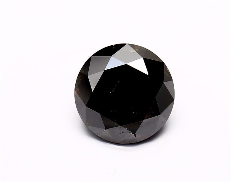 3.38 Carat Black Round Diamond