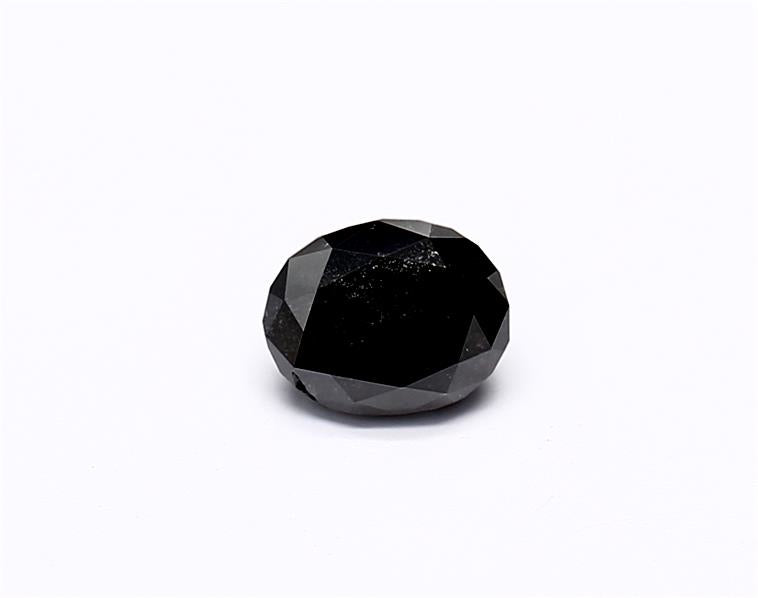0.57 Carat Natural Black Oval Diamond GIA