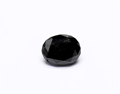 0.57 Carat Natural Black Oval Diamond GIA
