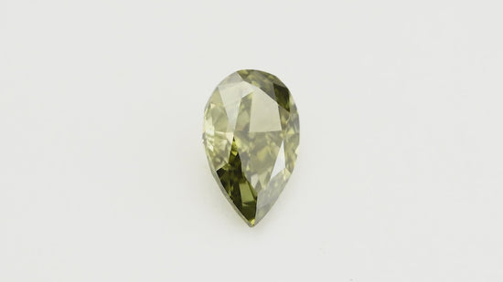 0.51 Carat Fancy Dark Gray Yellowish Green Pear Diamond VS1 GIA