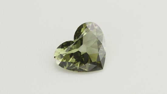 0.86 Carat Fancy Dark Gray Yellowish Green Chameleon Heart Diamond (SI1) GIA