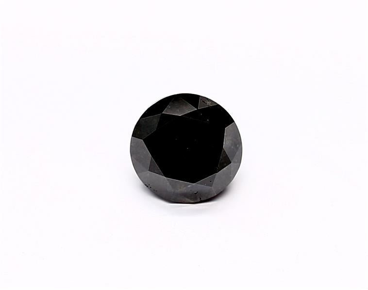 1.21 Carat Natural Black Round Diamond GIA