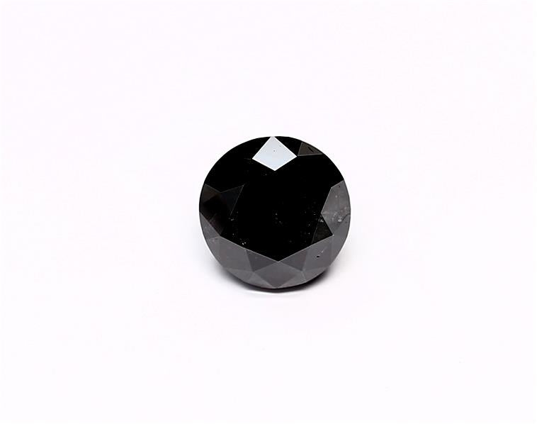 1.9 Carat Natural Black Round Diamond GIA