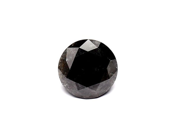 1.39 Carat Natural Black Round Diamond GIA