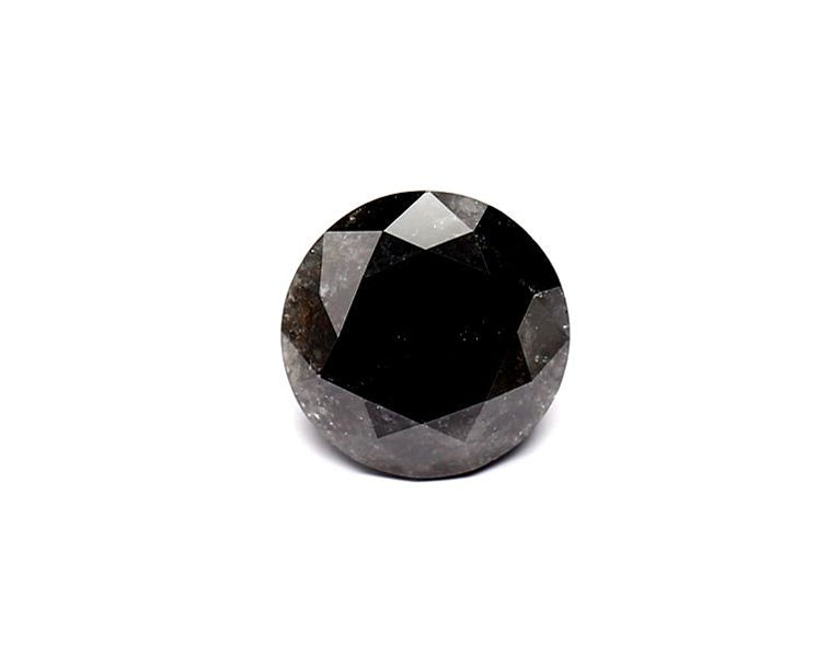 1.39 Carat Natural Black Round Diamond GIA