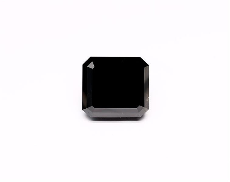 3.24 Carat Natural Black Sq emerald Diamond GIA