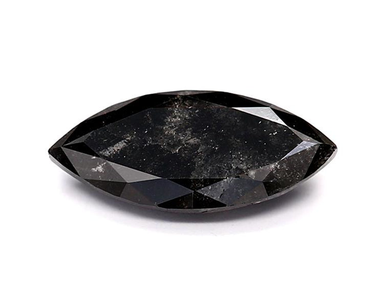 0.94 Carat Natural Black Marquise Diamond GIA