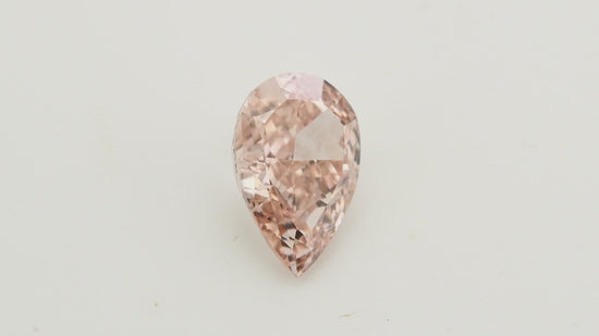 0.83 Carat Fancy Orangy Pink Pear Diamond VS2 GIA