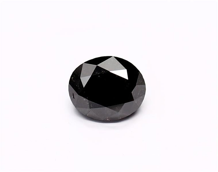1.17 Carat Natural Black Oval Diamond GIA