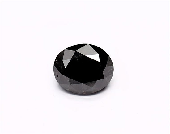 1.17 Carat Natural Black Oval Diamond GIA