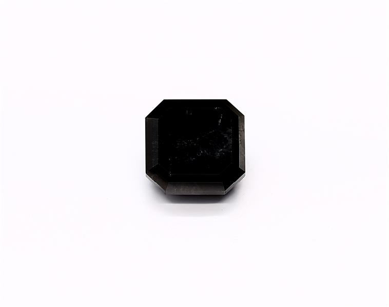 2.58 Carat Natural Black Sq emerald Diamond GIA