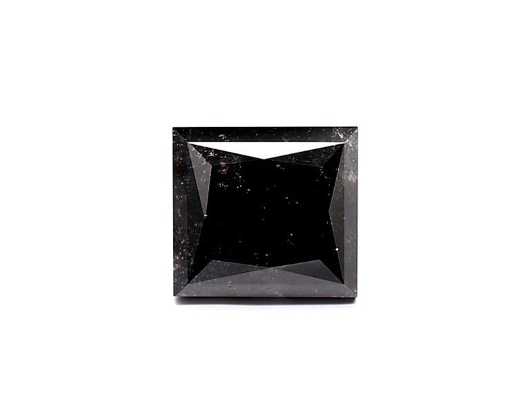 1.95 Carat Natural Black Square Diamond GIA