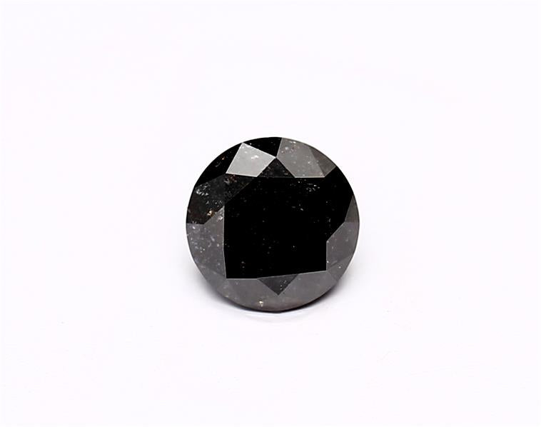 0.68 Carat Natural Black Round Diamond GIA