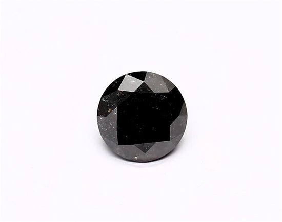 0.68 Carat Natural Black Round Diamond GIA