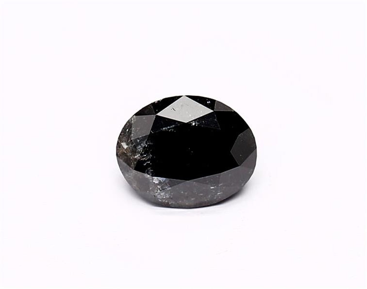 0.94 Carat Natural Black Oval Diamond GIA