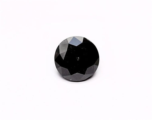 0.77 Carat Natural Black Round Diamond GIA