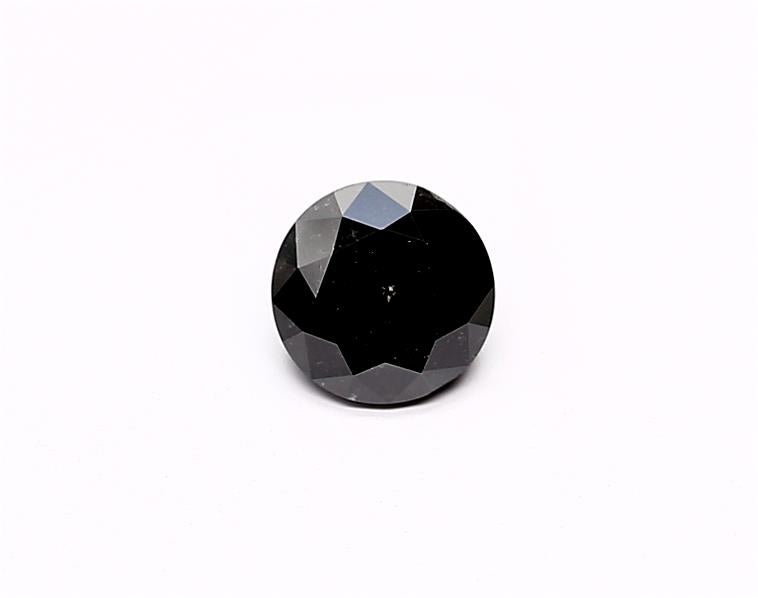 0.77 Carat Natural Black Round Diamond GIA