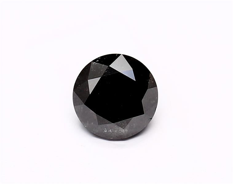 1.15 Carat Natural Black Round Diamond GIA