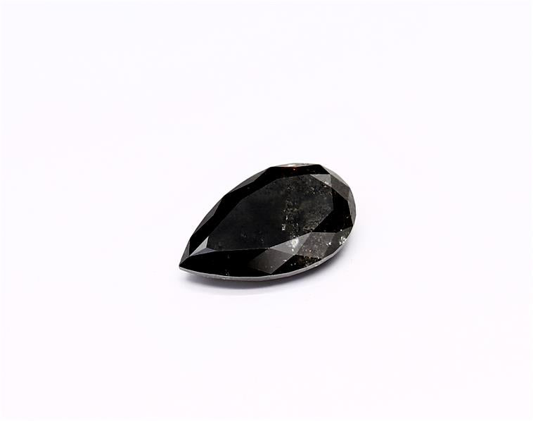 1.09 Carat Natural Black Pear Diamond GIA
