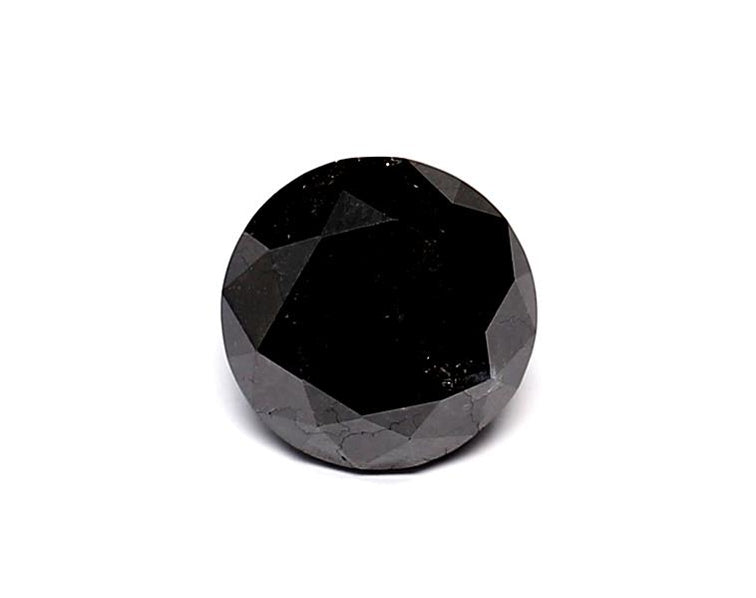 1 Carat Natural Black Round Diamond GIA
