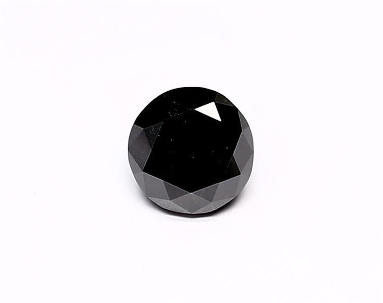 1.08 Carat Natural Black Round Diamond GIA