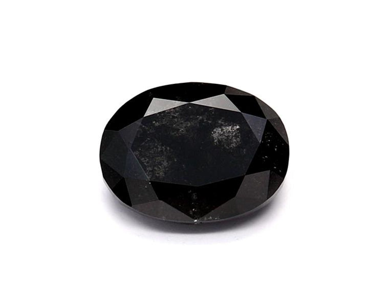 0.93 Carat Natural Black Oval Diamond GIA