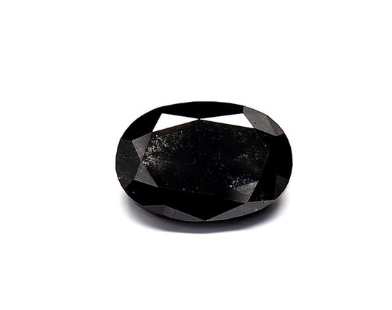 1.67 Carat Natural Black Oval Diamond GIA