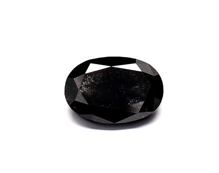 1.67 Carat Natural Black Oval Diamond GIA