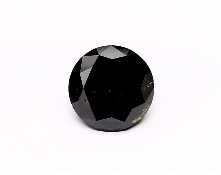 7.07 Carat Natural Black Round Diamond GIA