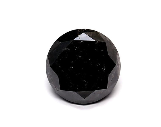 0.98 Carat Natural Black Round Diamond GIA