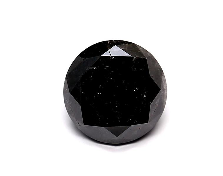 0.98 Carat Natural Black Round Diamond GIA