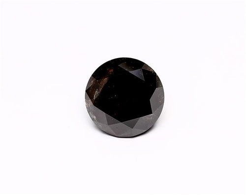 3.53 Carat Natural Black Round Diamond GIA