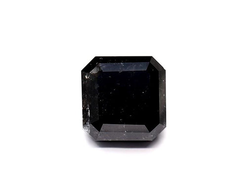 2.63 Carat Natural Black Sq emerald Diamond GIA