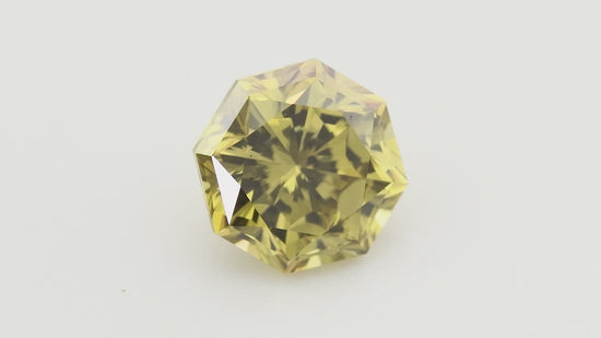0.56 Carat Fancy Deep Brownish Greenish Yellow Octagon Diamond (SI2) GIA