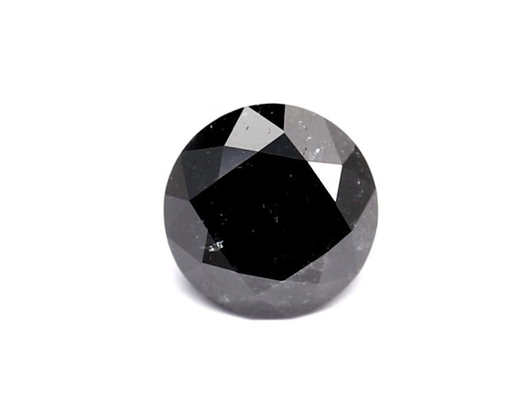 0.52 Carat Natural Black Round Diamond GIA