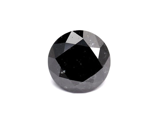 0.52 Carat Natural Black Round Diamond GIA